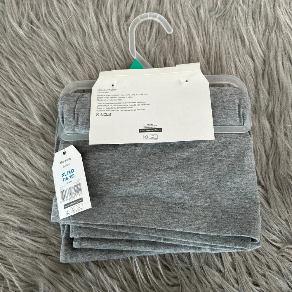 Time And Tru Maternity Ankle Leggings Womens Size XL Gray Stretchy Pants‎ - Picture 4 of 5